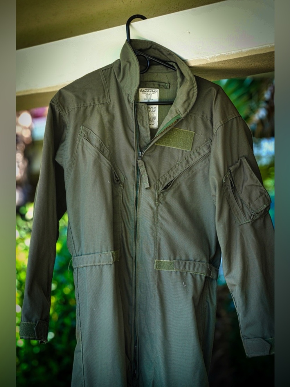 Gazzolo Fire Resistant Type 1 Class 1 Green Flight Suit Aviator Coveralls
